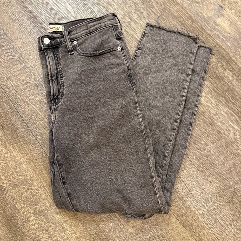 Madewell Dark Gray Straight Leg Jeans